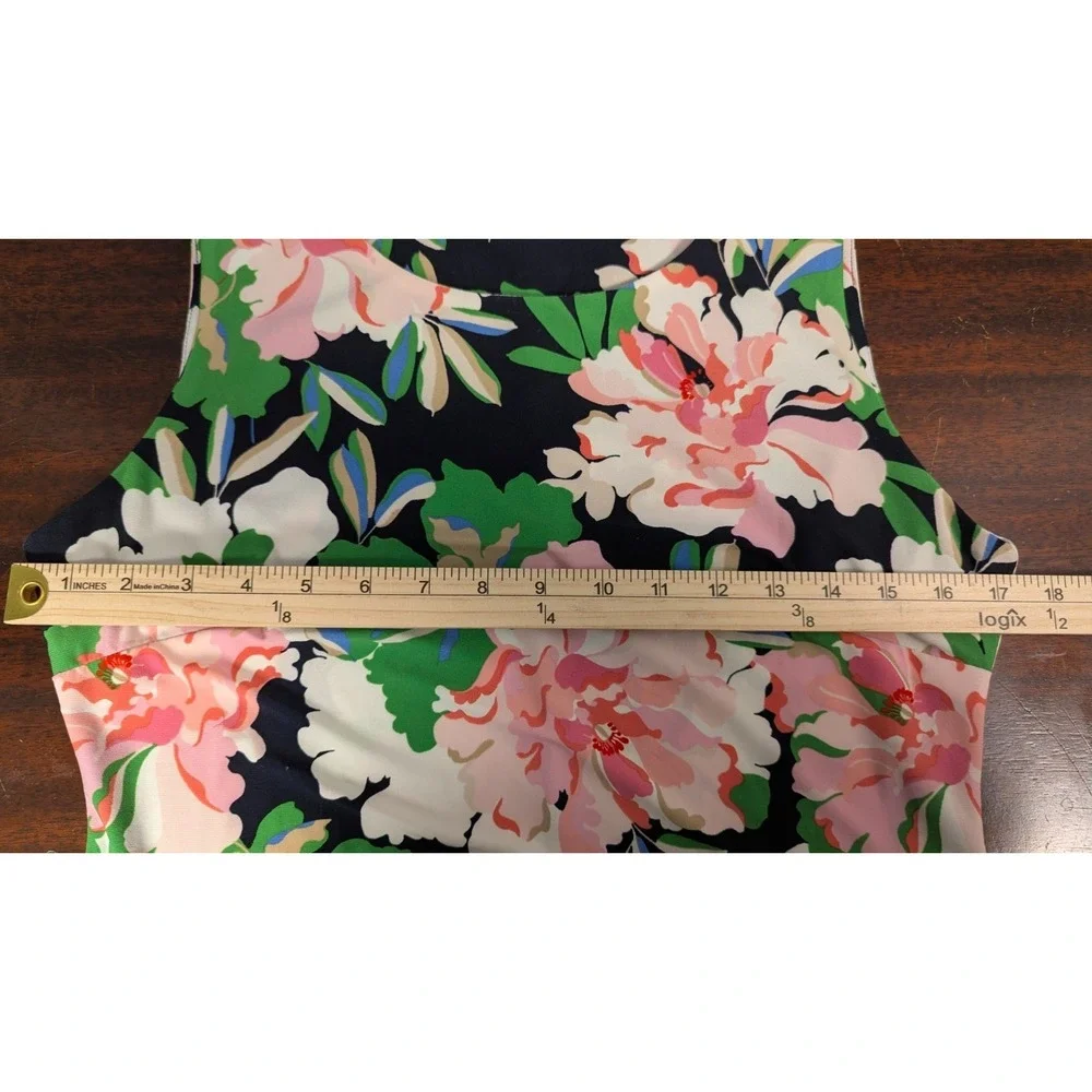 Tommy‎ Hilfiger Sleeveless Floral Sheath Dress Navy Blue with Floral Design Sz 6
